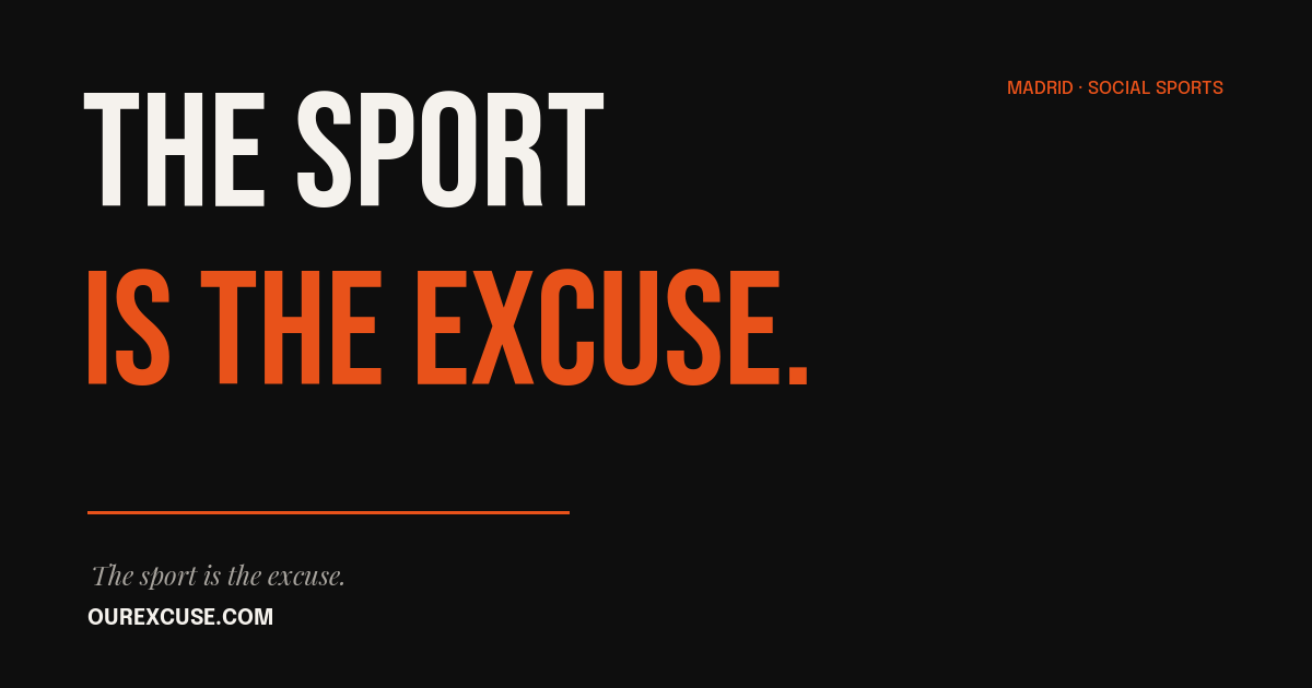 Our Excuse OG image — dark